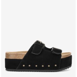 Papuci dama  5905588986157 - Piele intoarsa - Negru - Negru