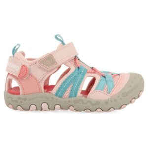 Sandale fisherman cu velcro - Roz deschis/Albastru glaciar