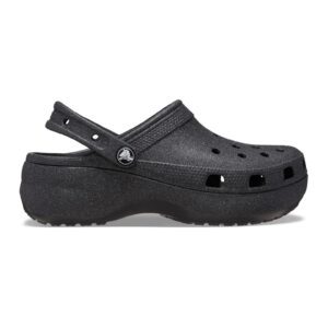 Saboti slingback flatform cu aspect stralucitor Classic - Negru stins