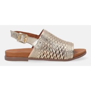 Sandale din piele cu aspect metalic