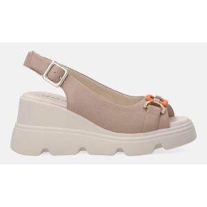 Sandale wedge din piele cu decupaj