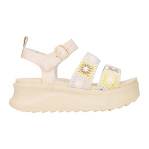 Sandale din material textil cu talpa wedge