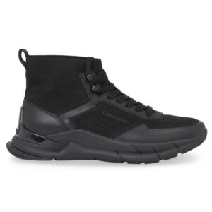 Pantofi sport  pentru Barbati - high top lace up knit - Negru