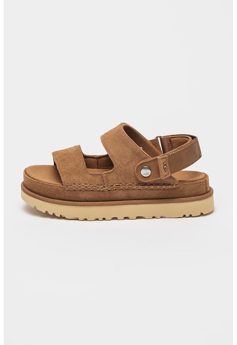 Sandale din piele intoarsa cu velcro Goldenstar - Maro