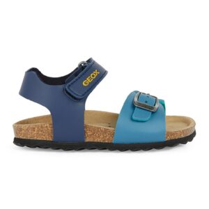 Sandale de piele ecologica cu segment cu catarama Chalki - Albastru