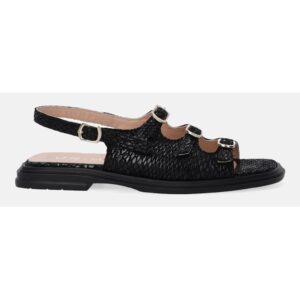 Sandale din piele cu aspect texturat