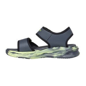 Sandale cu velcro si imprimeu logo - Gri carbune