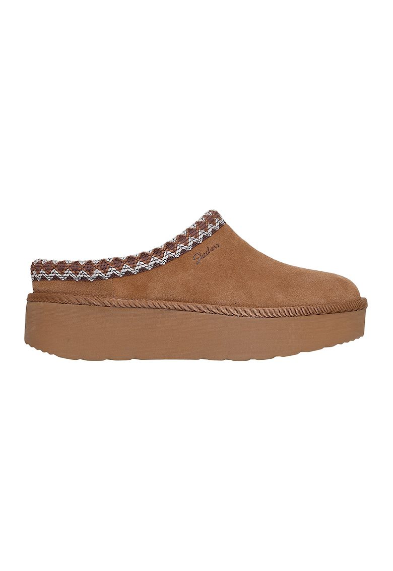 Saboti din piele intoarsa Keep Cozy - Caramel
