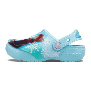 Saboti slingback cu imprimeu Frozen - Alb/Maro/Albastru glaciar