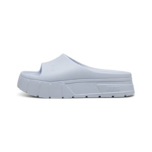 Papuci flatform cu detaliu cu logo in relief Mayze Stack - Albastru glaciar
