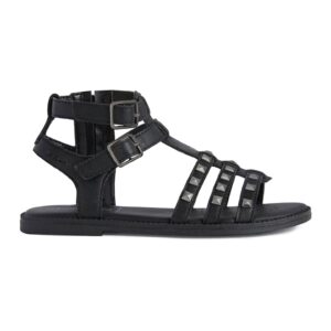 Sandale de piele ecoclogica cu tinte - Negru