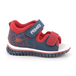 Sandale cu velcro si logo - Rosu/Bleumarin
