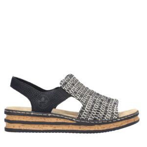Sandale casual - dama -  ANTISTRES - 62971-00 negru - textil - Negru