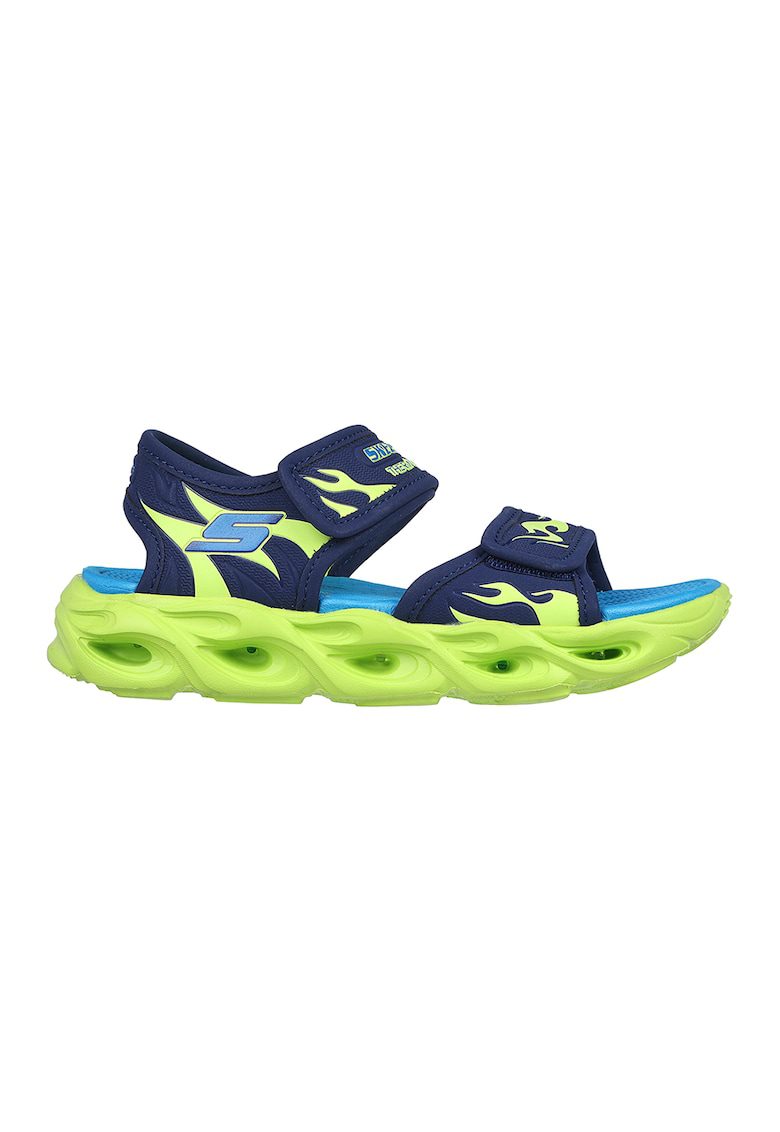 Sandale din material textil cu velcro Thermo-Splash Heat-Flo - Verde lime/Bleumarin