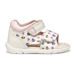 Sandale de piele ecologica cu velcro si model - Multicolor