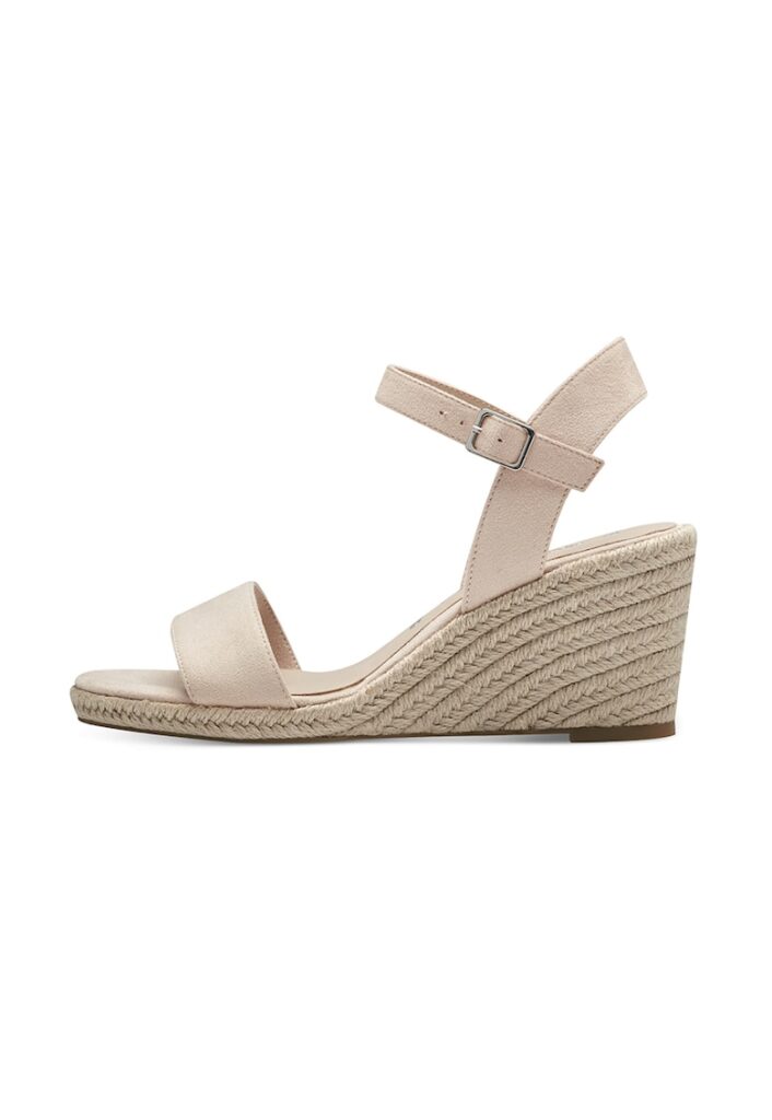 Sandale-espadrile cu talpa wedge - Alb murdar