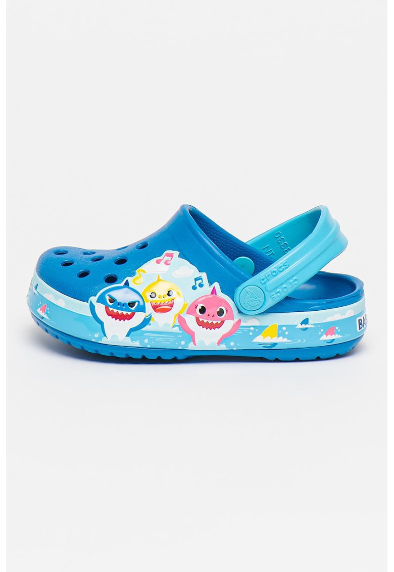 Saboti slingback cu imprimeu - Albastru