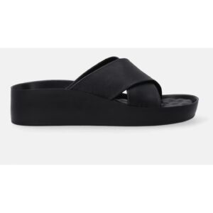 Papuci cu talpa wedge si barete incrucisate