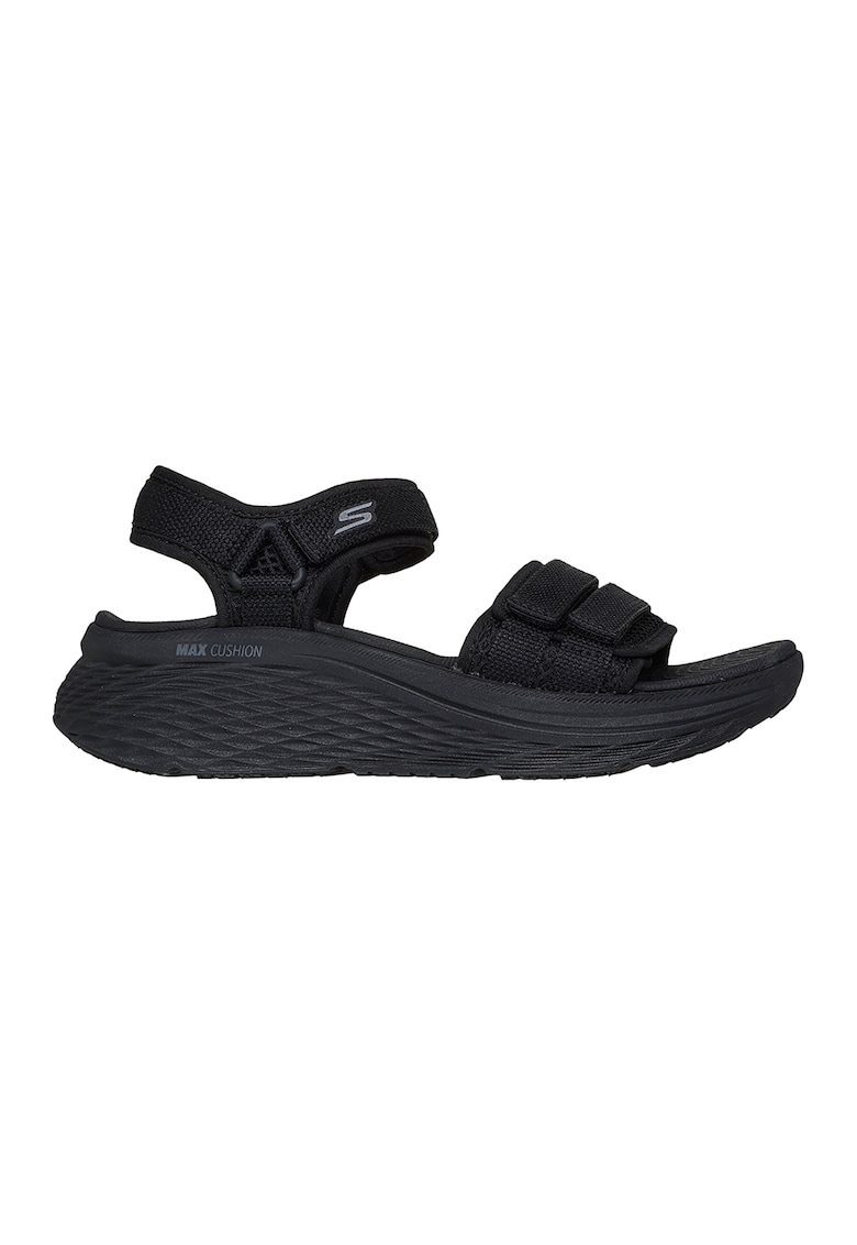 Sandale cu talpa plata si velcro - Negru