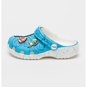 Saboti slingback cu model clasic si imprimeu desene animate - Rosu/Albastru pastel/Alb optic