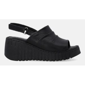 Sandale wedge din piele naturala cu velcro