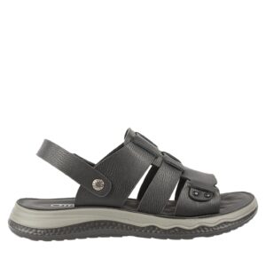 Sandale casual - barbati -  FM60002B - negru - piele naturala - Negru