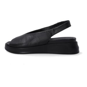 Sandale din piele cu platforma si bareta slingback