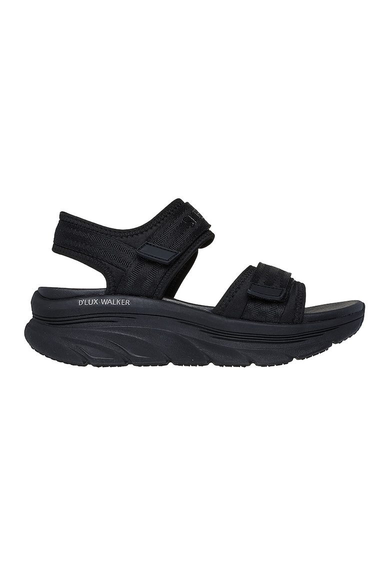Sandale cu talpa wedge si inchidere velcro D'Lux Walker-Adored - Negru