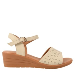 Sandale casual - dama -  50072 crem - piele naturala - platforma - Crem