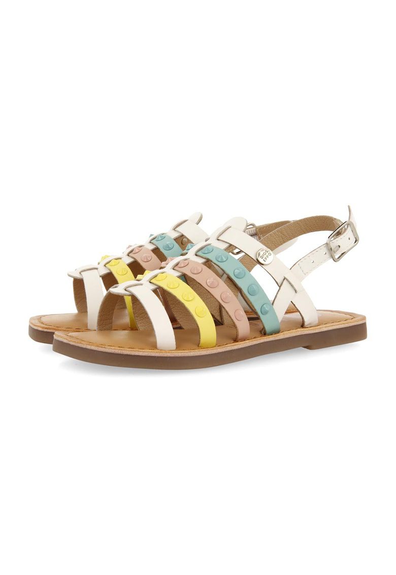 Sandale de piele cu barete multiple Beynac - Multicolor