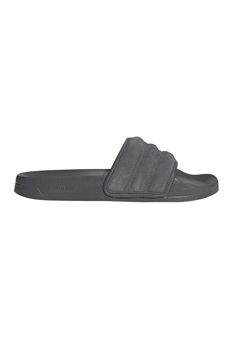 Papuci din piele intoarsa Adilette - Negru stins