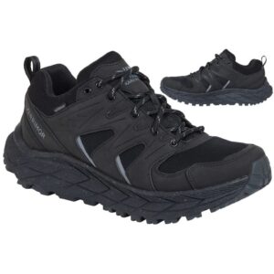 Pantofi trekking barbati -  Piele/Plasa - Negru32`4 - Negru