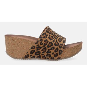 Papuci din piele nubuc cu animal print