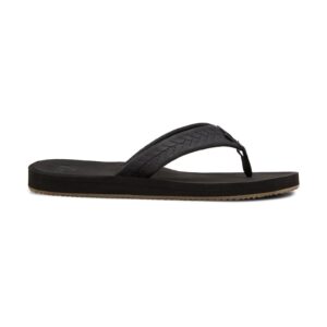 Papuci flip-flop de piele nabuc Left Coast - Negru
