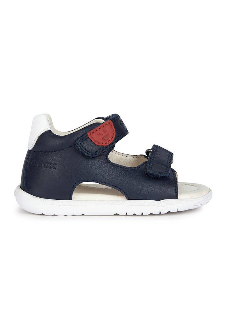 Sandale de piele si piele ecologica cu velcro - Bleumarin
