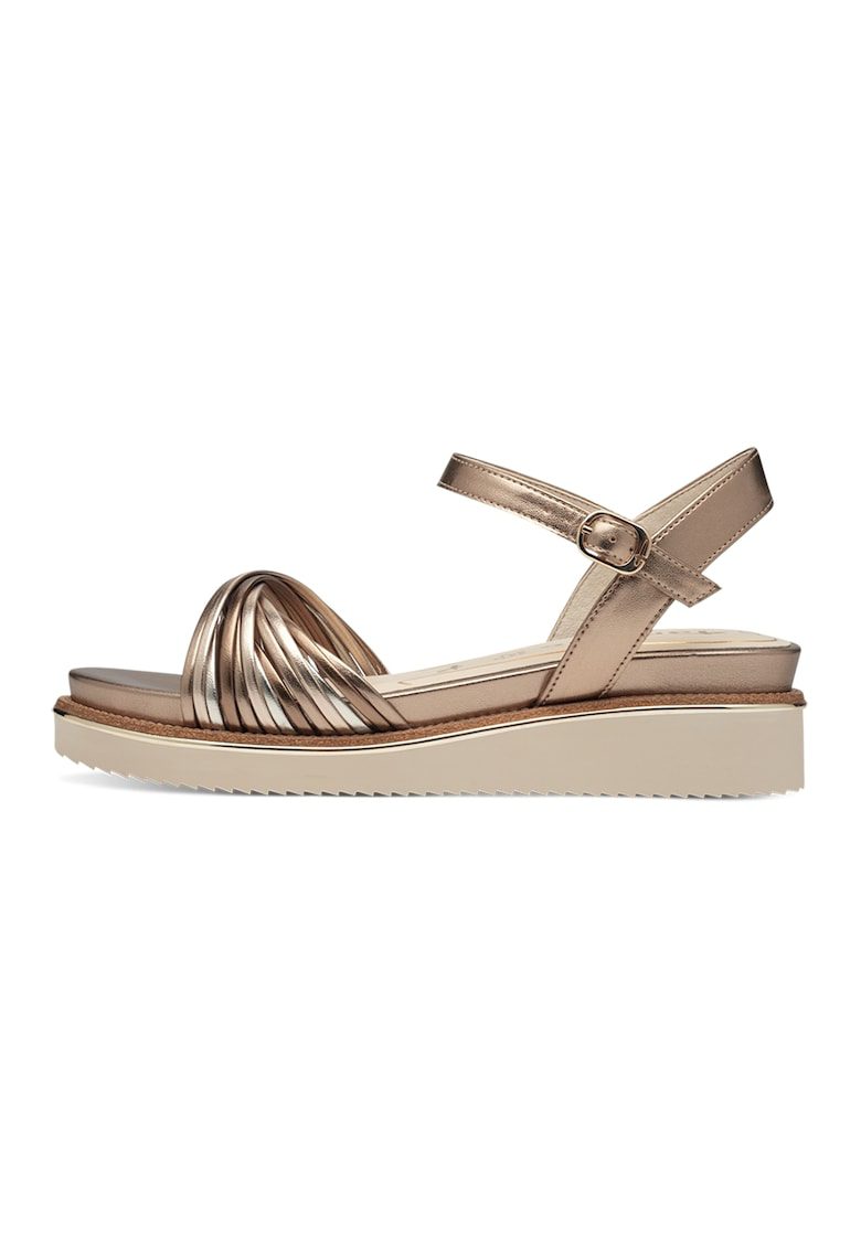 Sandale wedge - Auriu/Bronz