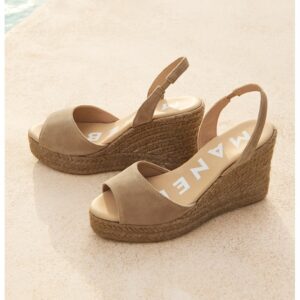 Sandale slingabck tip espadrile - Maro taupe deschis