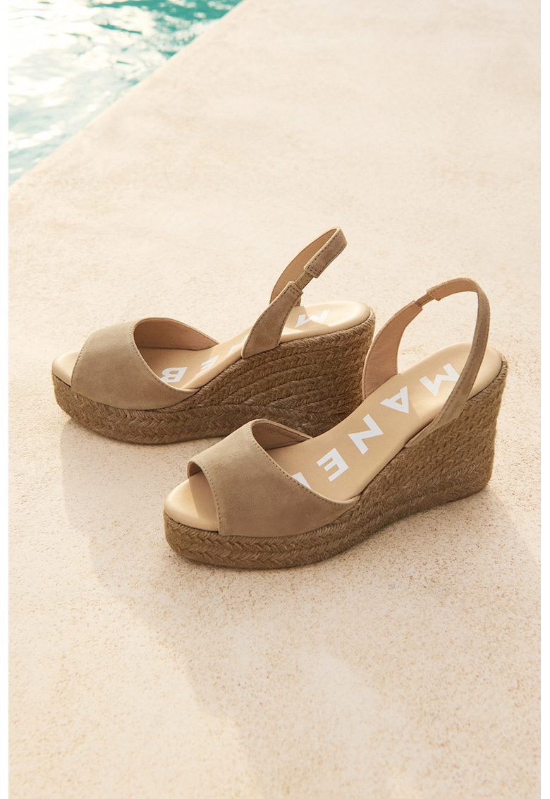 Sandale slingabck tip espadrile - Maro taupe deschis