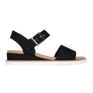 Sandale wedge cu perforatii - Negru