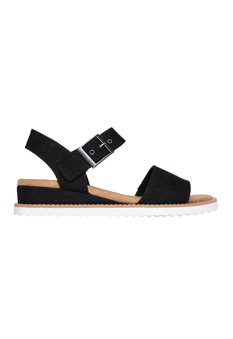 Sandale wedge cu perforatii - Negru
