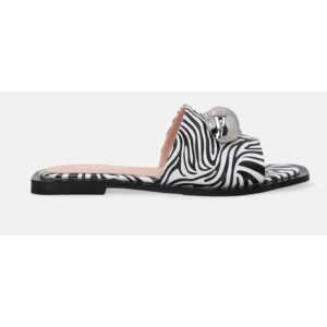 Papuci din piele cu model animal print
