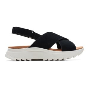 Sandale wedge cu barete incrucisate Dashlite - Negru