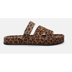Papuci din piele nabuc cu model animal print