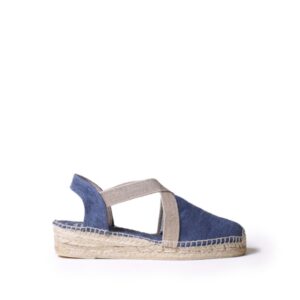 Sandale tip espadrile din bumbac Verdi-V - Albastru