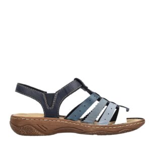 Sandale casual - dama -  ANTISTRESS - V2875-90 bleumarin - piele ecologica - Bleumarin