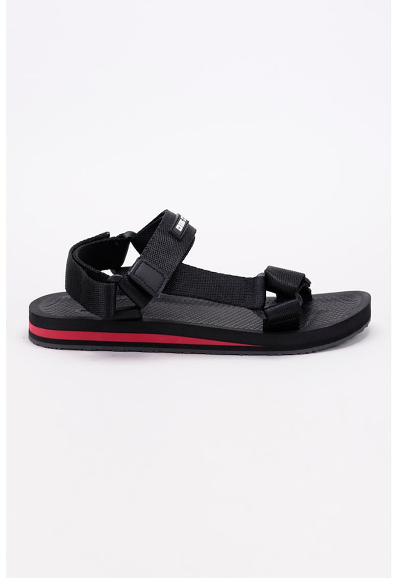 Sandale de material textil cu velcro - Negru