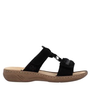 Papuci casual - dama -  ANTISTRESS - V2839-00 negru - piele ecologica
