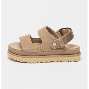 Sandale din piele intoarsa cu velcro Goldenstar - Maro nisip