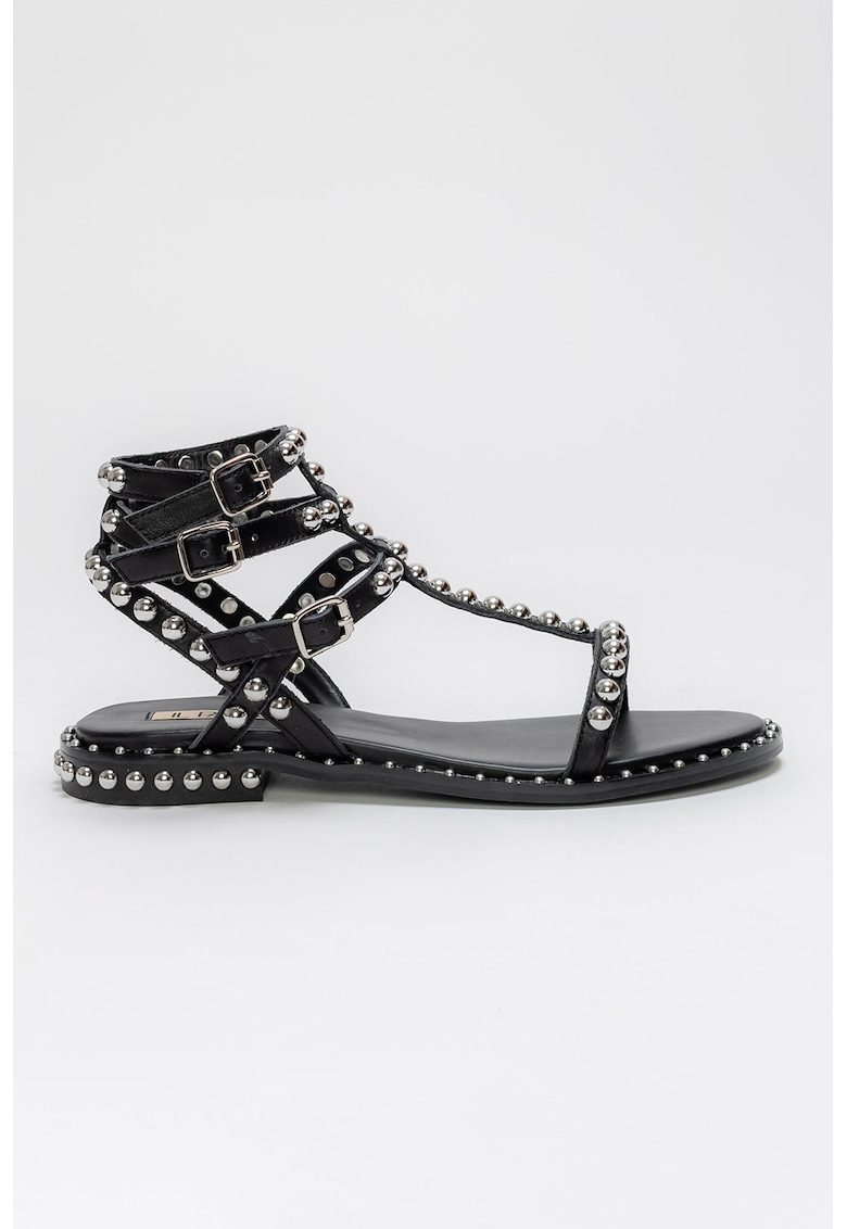 Sandale tip gladiator din piele cu tinte Dimple