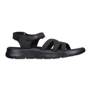 Sandale din material textil cu velcro - Negru